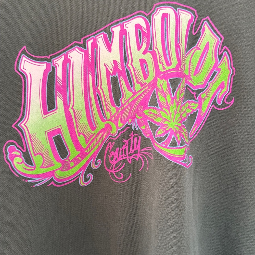Graphic Hoodie - Dark Green with Pink & Lime Logo - Picture 2 of 7